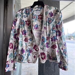 Vintage Nah Nah floral brocade blazer jacket size 18
